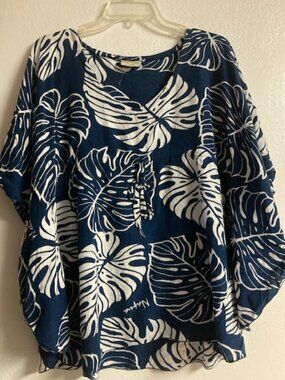 NAPUA COLLECTION HONOLULU HAWAII BEACH COVER UP KIMONO STYLE DRWSTRING WAIST OS